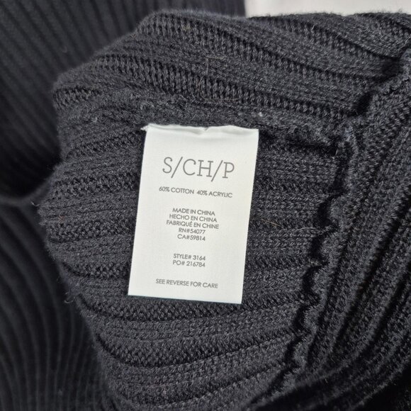 Cabi Sweater Womens S Black Ribbed Knit Cardigan Open Front Duster Long Sleeve - Picture 5 of 7